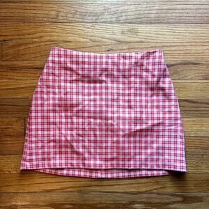 Urban Outfitters Pink Checkered Mini Skirt